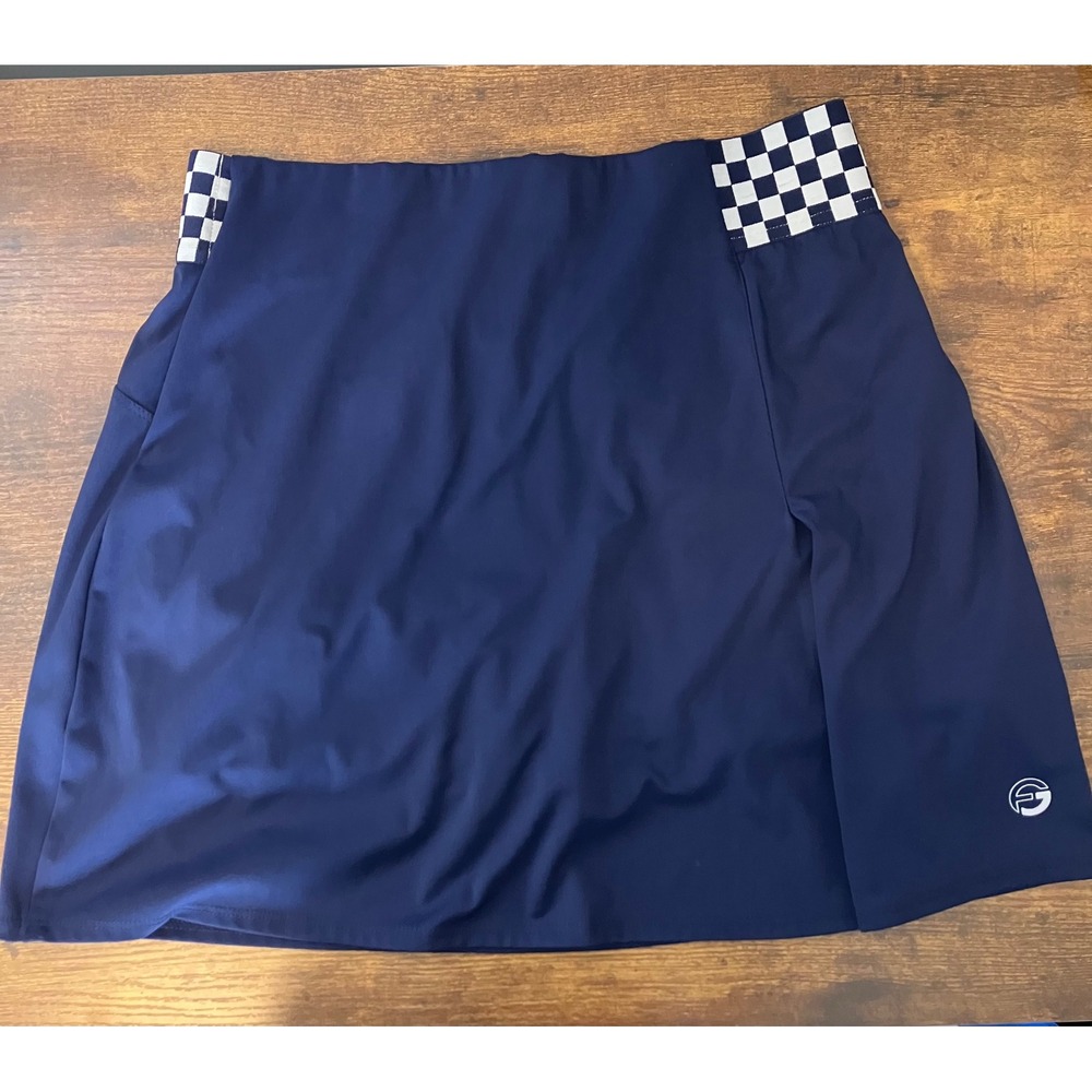 Foray Golf Navy Blue Checkered Waistband Skort Large Tall Athletic Golf Skort